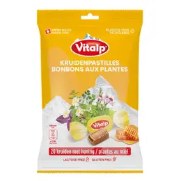 VITALP - Bonbons 20 Plantes Avec Sucre et Miel  - Original 75g