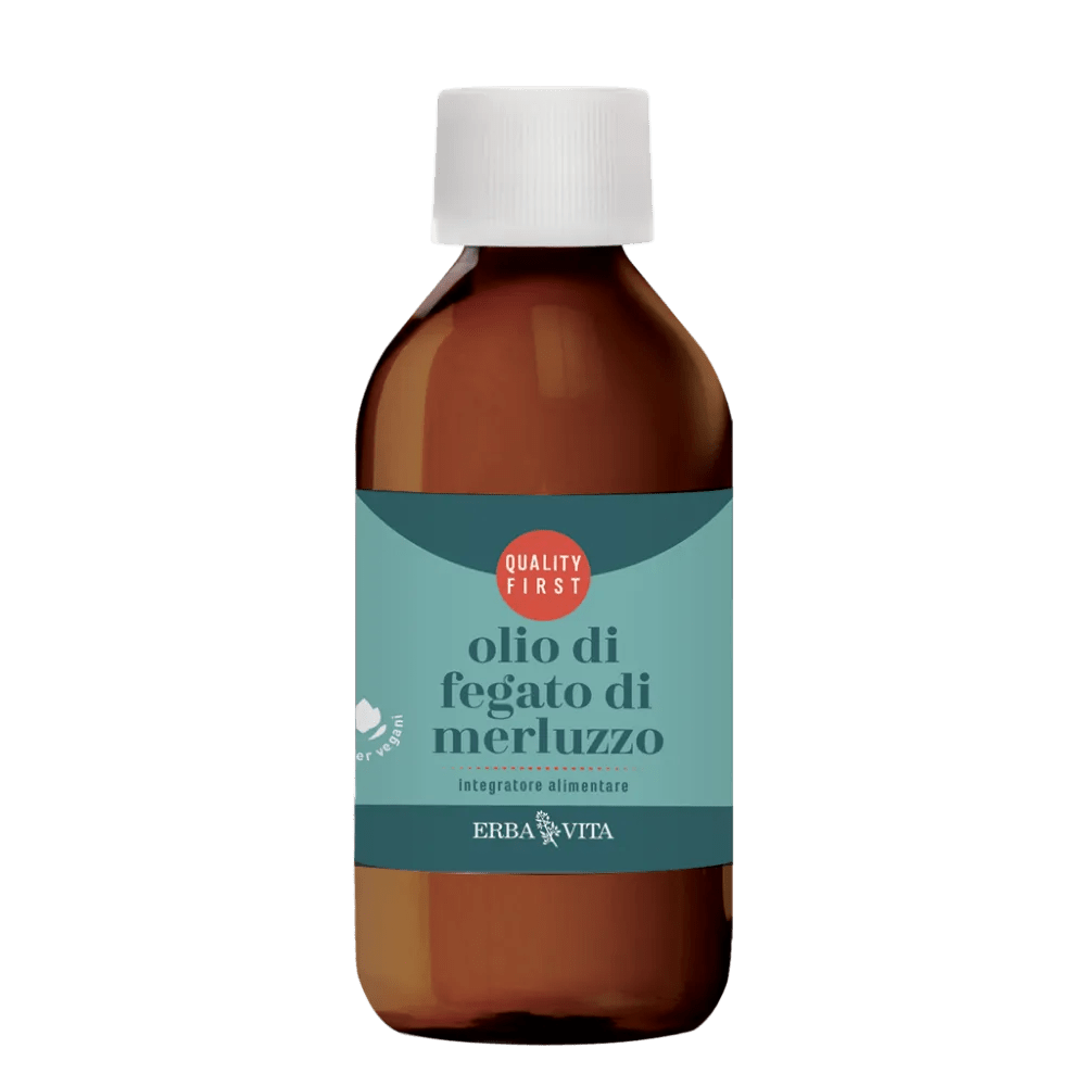 Erba Vita Olio di Fegato Di Merluzzo Integratore Vitamine 100 ml