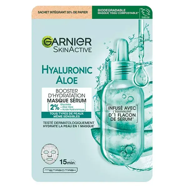 Garnier Masque Tissu Hyaluronic Aloe Booster d'Hydratation