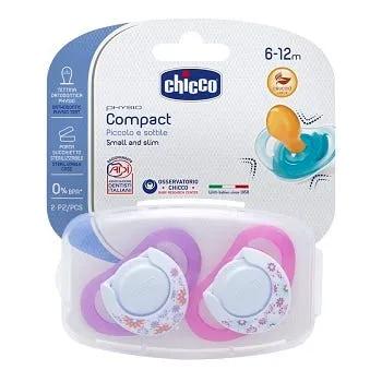 Chicco Succhietto Compact Caucciu Girl 6-12 Mesi 2 Pezzi