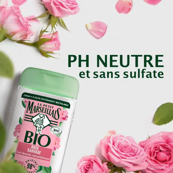 Le Petit Marseillais Bio Gel Douche Hydratant Rose Sauvage 250ml