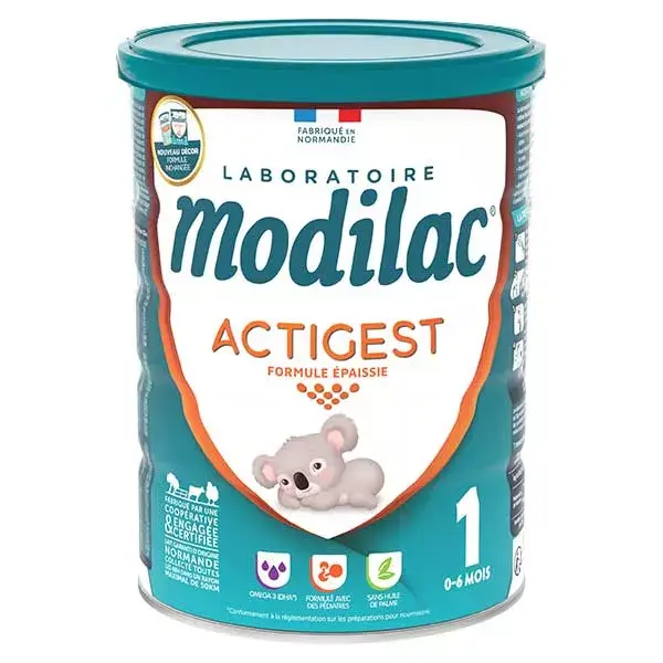 Modilac Actigest Lf+1 Lait Infantile 1er Âge 0-6 Mois - Lot De 6x800g - Formule Épaissie Sans Huile De Palme Fabriqué En France