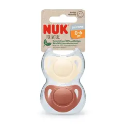 Nuk 2 Sucettes Nuk For Nature Silicone 0-6m Crème