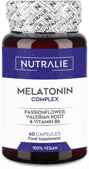 Nutralie Melatonina con Pasiflora + B6 y Raíz Valeriana 60 Cápsulas