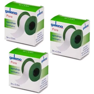 Fita Galen Pore 5m x 2,5cm 3 unidades