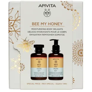 Apivita Set Royal Honey cream 300ml Shower Gel 200ml body cream gift honey Apigea 160gr