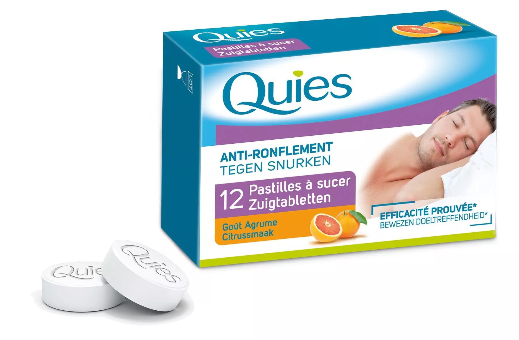 Quies Anti-Ronflement Pastilles à sucer Goût Agrume 12 pastilles