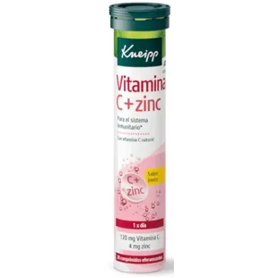 Kneipp Vitamin C + Zinc Immune System Lemon 20 Effervescent Tablets