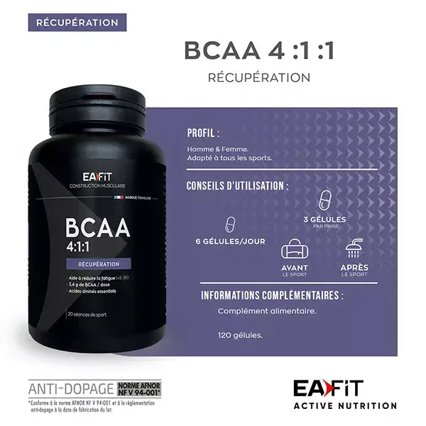 Eaft BCAA 4-1-1 120 Cápsulas