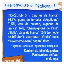 Babybio Repas Soir Bol Pâtes à la Napolitaine Tomate +8m Bio 2 x 200g