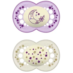 Mam Chupeta Noturna Original +16m Látex Rosa 2 unidades