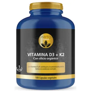 Phytofarma Vitamins D3+K2 with Organic Silicon 180 Vegetable Capsules