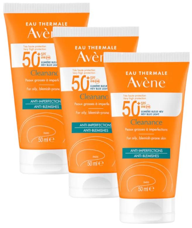 Avène Cleanance Solar SPF50+ Acne-Prone Skin 3x50 ml