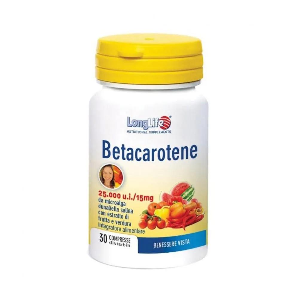 LongLife Betacarotene Naturale Integratore Vista e Pelle 30 compresse