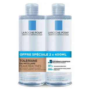 La Roche Posay Toleriane Acqua Micellare Fisiologica per Pelle Reattiva - 400 ml - Confezione da 2