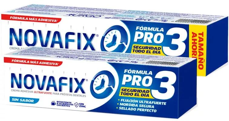 Novafix Pro3 Crème Adhésive Fraîcheur Prothèse Dentaire 70 gr + 50 gr OFFERTS