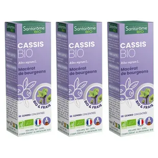 Santarome Bio - Germogli di Ribes Nero Biologico - Gemmoterapia - Confezione da 3 flaconi da 30 ml