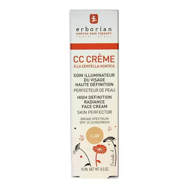 Erborian CC Crème Soin Illuminateur à la Centella Asiatica SPF25 Clair 15ml