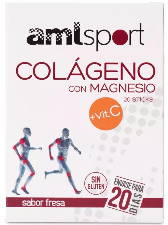 Collagen with magnesium flavor Strawberry Amlsport 20 Sticks Ana Maria LaJusticia