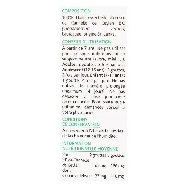 Arko Essentiel Olio Essenziale Bio Cannella di Ceylan N°1 5ml