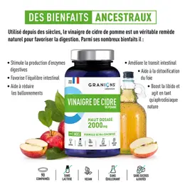Granions Vinaigre de Cidre de Pomme 2000 mg - Digestion et Equilibre Intestinal