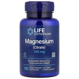 Life Extension Magnesium Citrate 100mg 100 Vegetarian Capsules