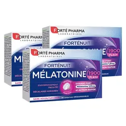 Forté Pharma Mélatonine 1900 Flash 30 comprimés orodispersibles Lot de 3