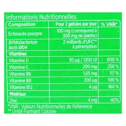 Berocca Immunité Défense Vitamine D, C et B Zinc Lot de 2 x 28 gélules végétales