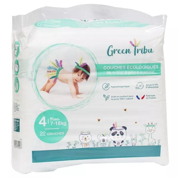 Green Tribu Pañales Ecológicos Talla 4 7-18 kg 22 Unidades