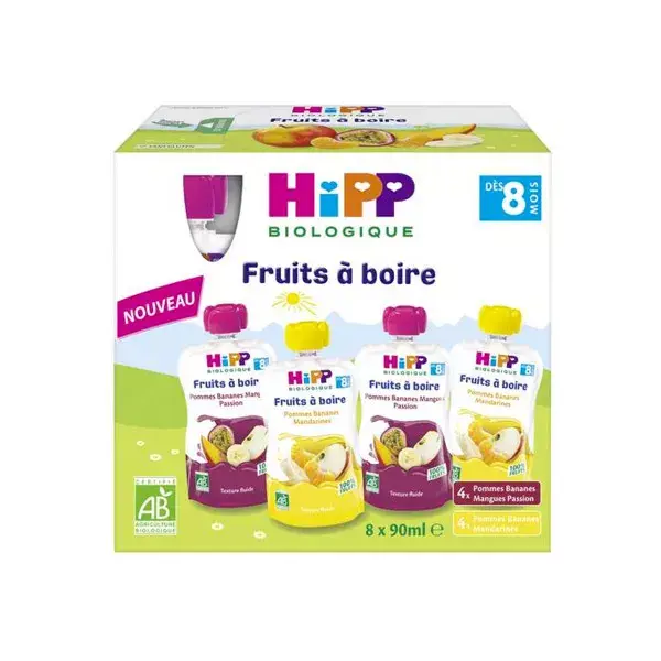Hipp Bio Gourdes Frutti da Bere Multipack 2 Variétà +8m 8x90ml
