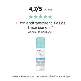 Vichy Déodorant Anti-Traces Blanches & Jaunes 48h Spray Lot de 2 x 125ml