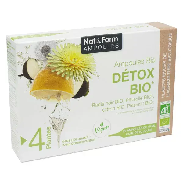 Nat & Form Fialette Bio Detox Integratore Alimentare 20 x 10ml