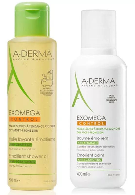 A-Derma Exomega Control Bálsamo Emoliente 400 ml + Aceite Ducha 500 ml