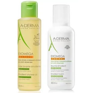 A-Derma Exomega Control Emollient Balm 400 ml + Duschöl 500 ml