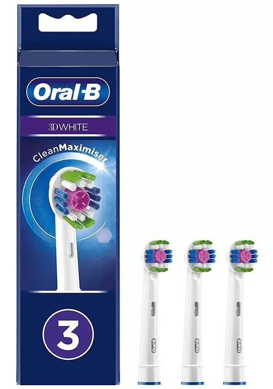 Oral-B Recargas Escova Elétrica 3D Branca 3 Uds