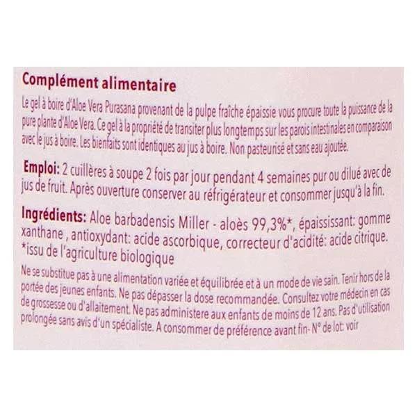 Purasana Gel Avec Pulpe Aloe Vera Bio 1L | Pas cher