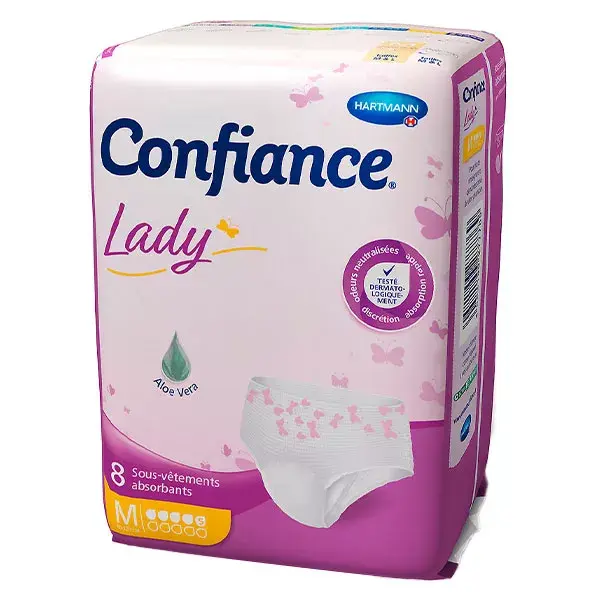 Hartmann Confiance Lady Sous-Vêtements à l'Aloe Vera 5 Gouttes Taille M 8 unités