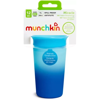 Munchkin Vaso Antigoteo Miracle 360º Termosensible +12m 266 ml Azul - Atida
