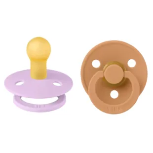 Bibs Chupetes Colour Round Violet Sky/Pumpkin 0-6m 2 uds