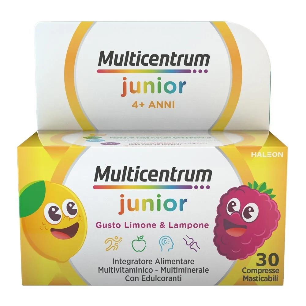 Multicentrum Junior Integratore Alimentare Vitamine Bambini 4+ Vitamina D3 Vitamina C Ferro 30 Compresse