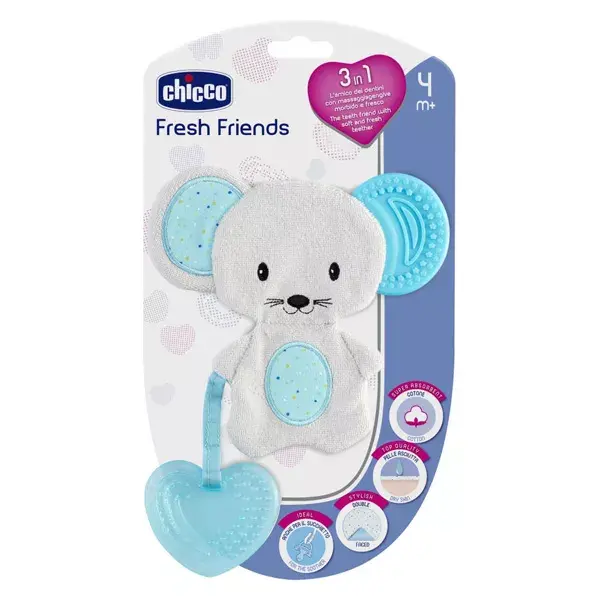 Chicco Teething Ring Fresh Friends Doudou +4m Blue