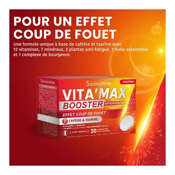 Santarome Vita'Max Booster Effervescent Caféine & Taurine 20 comprimés