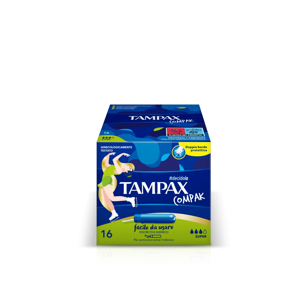 Tampax Compak Super Assorbenti Flusso Medio Forte 16 Pezzi