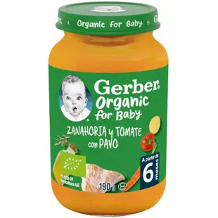 Gerber Biologische Wortel, Tomaat en Kalkoen +6 m 190 gr