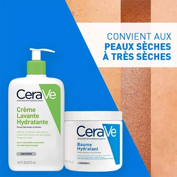  Cerave Routine Crema Limpiadora Hidratante Pieles con Tendencia Atópica 473ml y Bálsamo Hidratante 454g