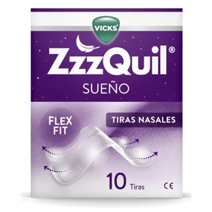 ZzzQuil Sueño Tiras Nasales Respira y Duerme Mejor 10 uds