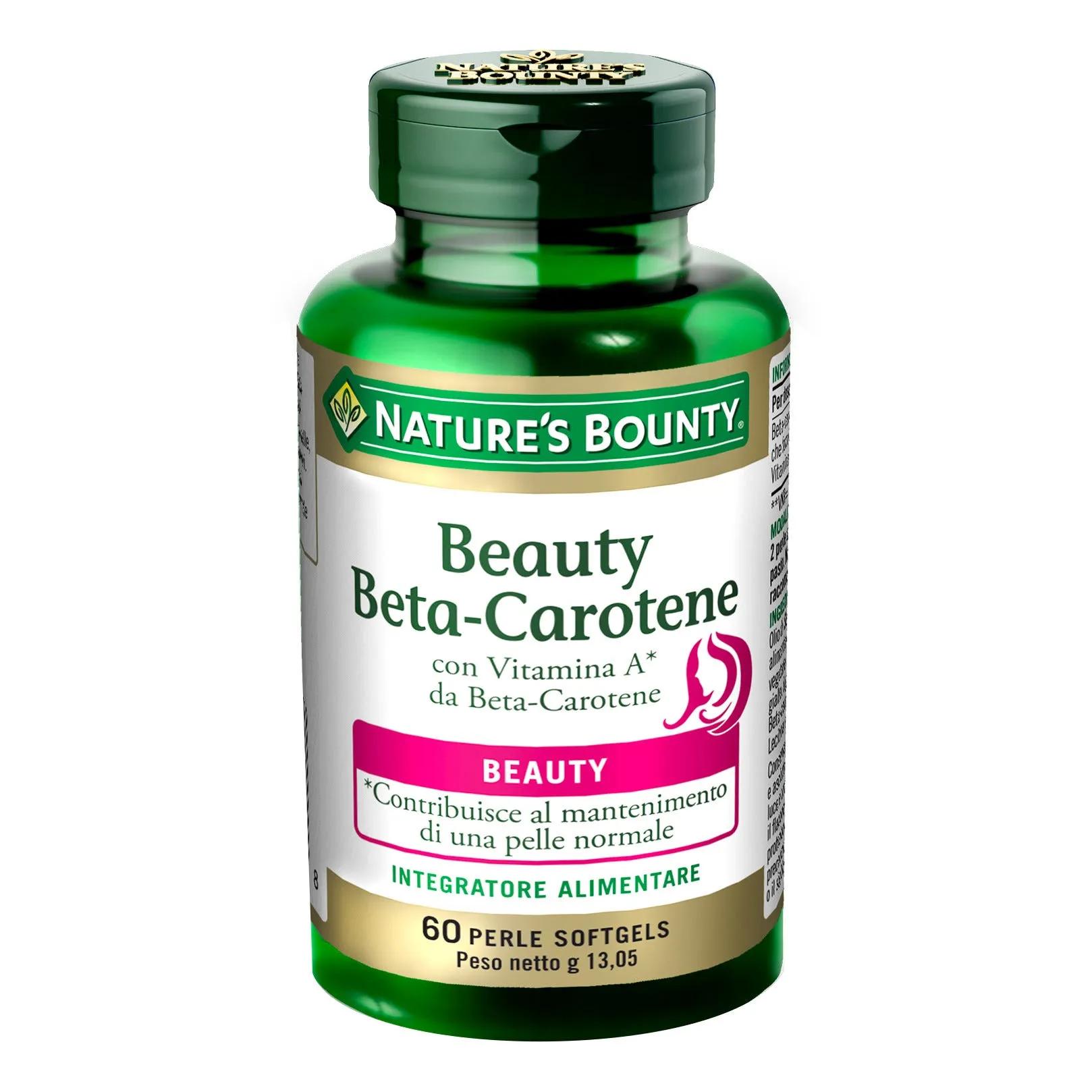 Nature's Bounty Beauty Beta-Carotene Integratore Benessere Pelle 60 Perle