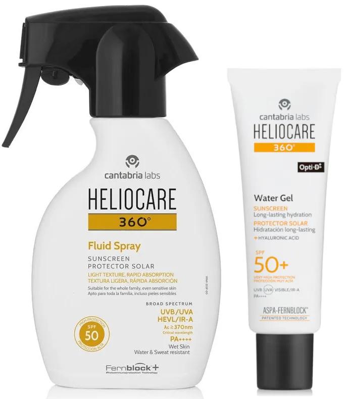 Heliocare 360 Sprühflüssigkeit SPF50 250 ml + Wassergel SPF50+ 50 ml