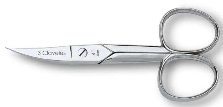 3 Claveles Curved Leather Scissors 9 cm