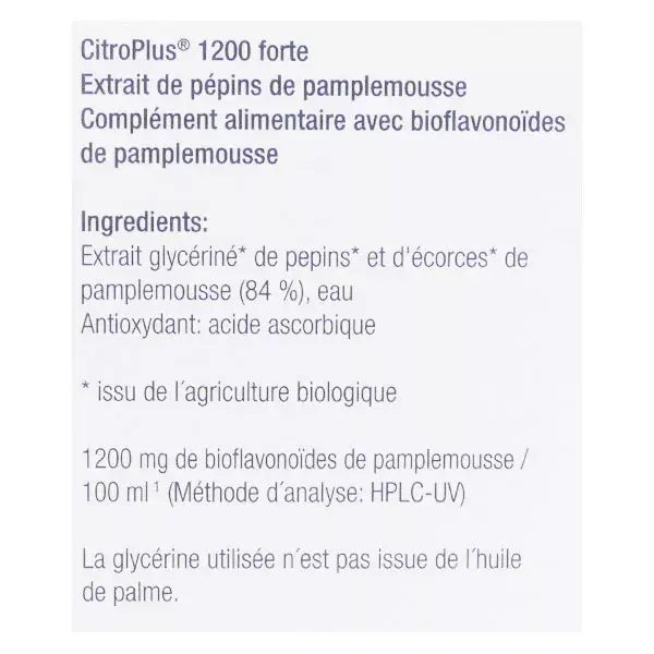 GSE CitroPlus 1200 Forte Organic Food Supplement 100ml 